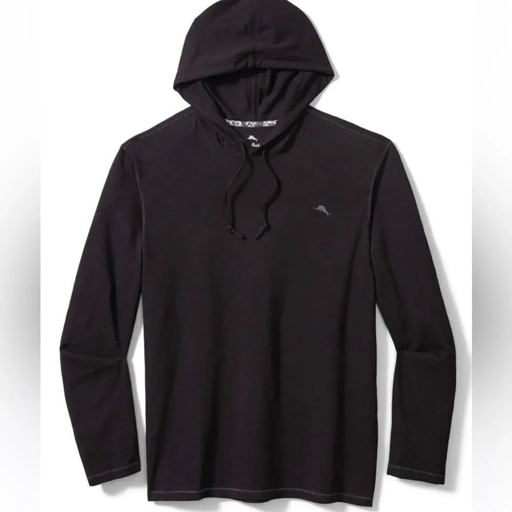 Tommy Bahama Bali Beach Men's Black Hoodie size XLT/TGL
